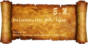 Balassovich Mályva névjegykártya
